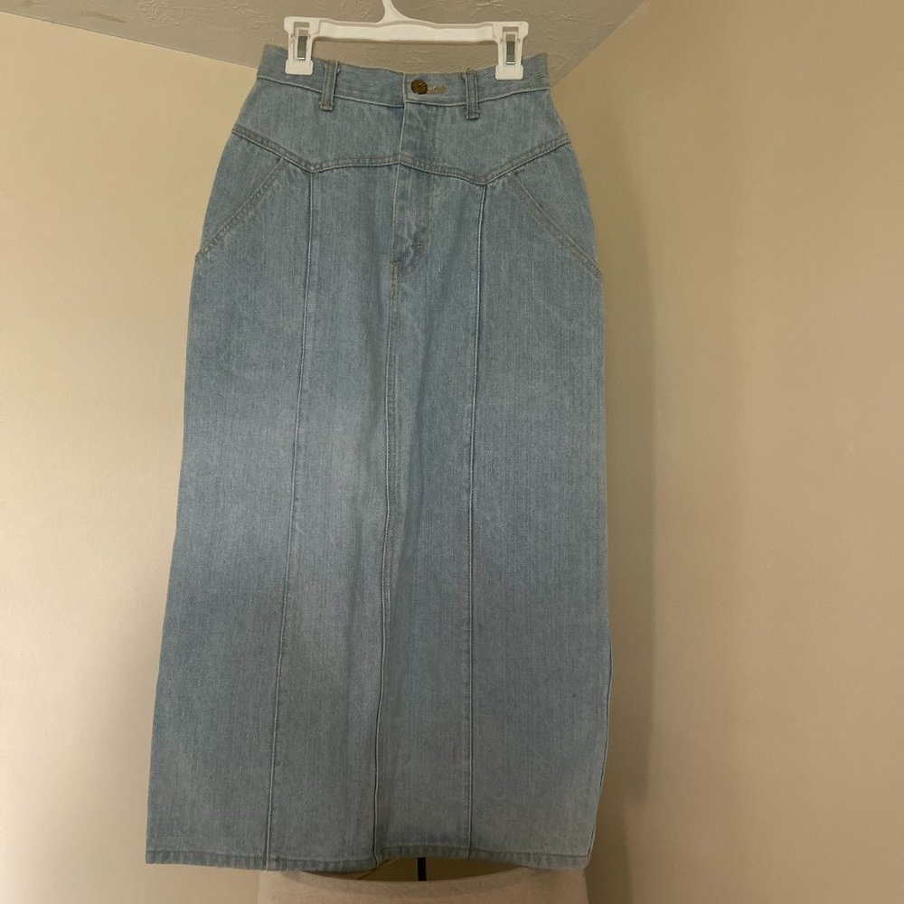 Y2K LONG DENIM SKIRT